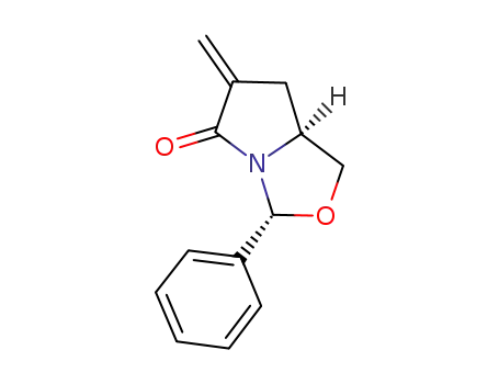 Molecular Structure of 958275-39-3 ((3R,7aS)-6-methylene-3-phenyltetrahydropyrrolo[1,2-c]oxazol-5(1H)-one)