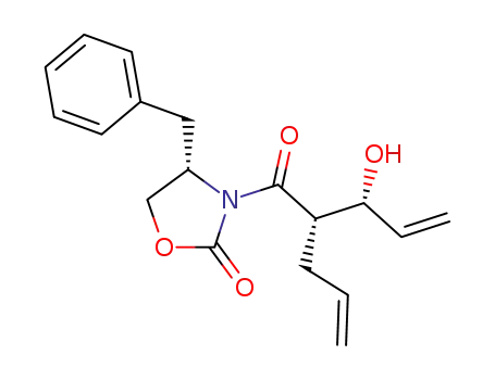 Molecular Structure of 178327-17-8 ([3(2S,4R),4S]-3-(2-allyl-3-hydroxypent-4-enoyl)-4-benzyloxazolidin-2-one)