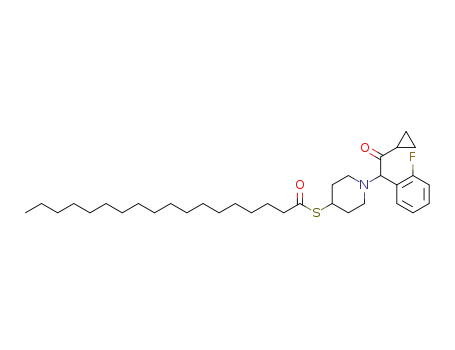Molecular Structure of 204204-87-5 (1-(α-Cyclopropylcarbonyl-2-fluorobenzyl)-4-stearoylthiopiperidine)