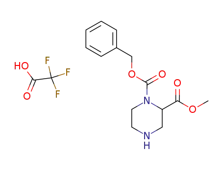 Molecular Structure of 126937-44-8 (2-methyl 1-phenylmethyl 1,2-piperazinedicarboxilate, trifluoroacetate)