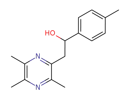 Molecular Structure of 72725-72-5 (2-<2-Hydroxy-2-(p-methylphenyl)ethyl>-3,5,6-trimethylpyrazine)
