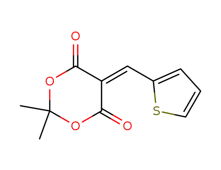 Molecular Structure of 15875-50-0 (2,2-DIMETHYL-5-(2-THENYLIDENE)-1,3-DIOXANE-4,6-DIONE)