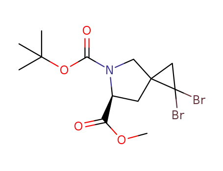Molecular Structure of 1412903-76-4 ((6S)-5-tert-butyl 6-methyl 1,1-dibromo-5-azaspiro[2.4]heptane-5,6-dicarboxylate)