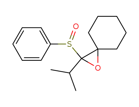 Molecular Structure of 95110-75-1 (1-Oxaspiro[2.5]octane, 2-(1-methylethyl)-2-(phenylsulfinyl)-)