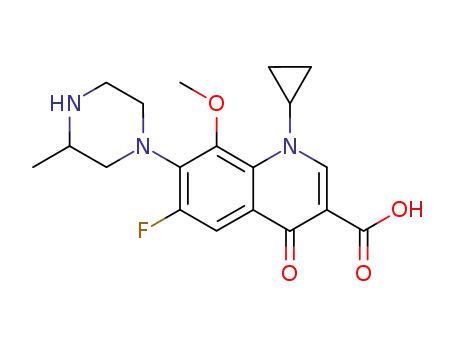 1-Cyclopropyl-6-fluoro-8-methoxy-7-(3-methylpiperazin-4-ium-1-yl)-4-oxoquinoline-3-carboxylate
