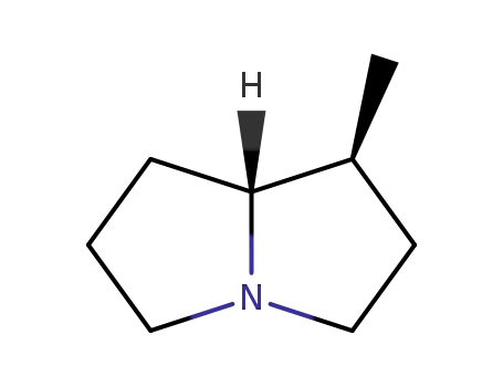 Molecular Structure of 567-38-4 (1H-Pyrrolizine,hexahydro-1-methyl-,(1R,- 7aS)- )