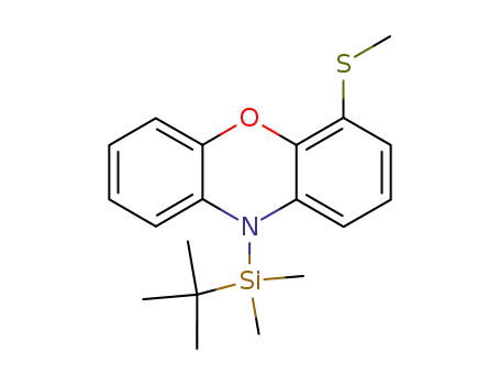 Molecular Structure of 120033-11-6 (10-(tert-Butyl-dimethyl-silanyl)-4-methylsulfanyl-10H-phenoxazine)