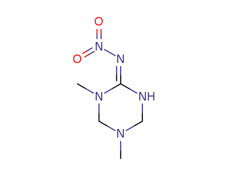 Molecular Structure of 136516-16-0 (1,5-Dimethyl-2-nitroiminohexahydro-1,3,5-triazine)