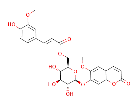 Molecular Structure of 85011-57-0 (scopoletin 7-O-(6-O-feruloyl-β-D-glucopyranoside))
