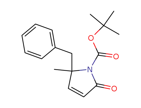Molecular Structure of 171898-27-4 ((+/-)-5-benzyl-1-(tert-butoxycarbonyl)-5-methyl-2,5-dihydropyrrol-2-one)