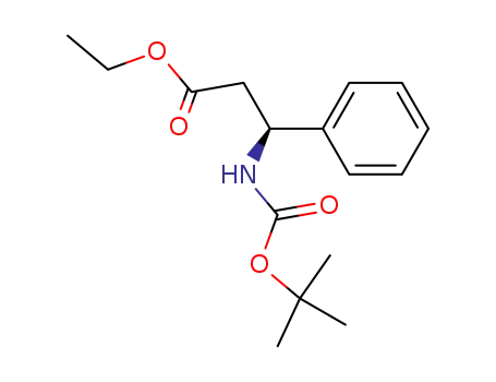 Molecular Structure of 167834-23-3 (Benzenepropanoic acid, b-[[(1,1-dimethylethoxy)carbonyl]amino]-, ethyl
ester, (S)-)