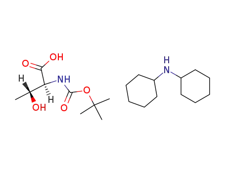 Molecular Structure of 13564-70-0 (N-tert-Butyloxycarbonyl-L-threonine, compound with dicyclohexylamine)