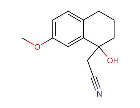 Molecular Structure of 59081-65-1 (2-(1-hydroxyl-7-methoxy-1,2,3,4-tetrahydro-naphthalen-1-yl)-acetonitrile)