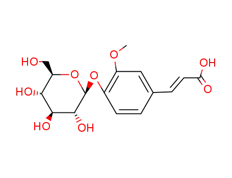 Molecular Structure of 117405-51-3 (4-hydroxy-3-methoxycinnamic acid 4-O-β-D-glucopyranoside)