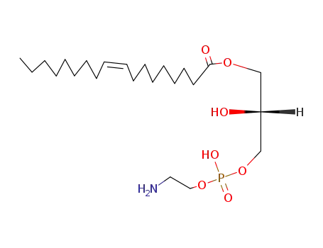 Molecular Structure of 89576-29-4 (1-OLEOYL-2-HYDROXY-SN-GLYCERO-3-PHOSPHOETHANOLAMINE)