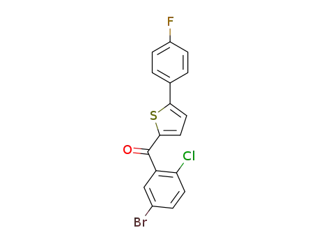 Molecular Structure of 1358581-35-7 ((5-bromo-2-chloro-phenyl)-[5-(4-fluorophenyl)-2-thienyl]methanone)
