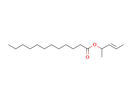 Dodecanoic acid (E)-1-methyl-but-2-enyl ester