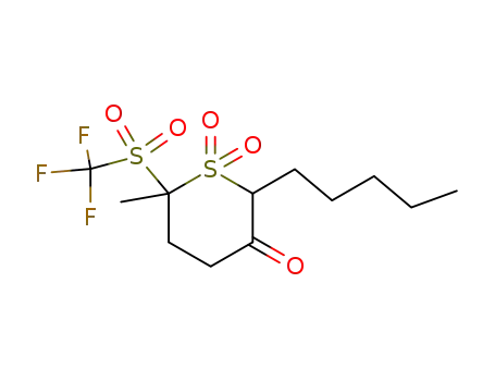 6-methyl-n-pentyl-6-((trifluoromethyl)sulfonyl)tetra-hydrothiopyran-3-one 1,1-dioxide