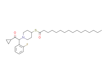 Molecular Structure of 204204-86-4 (1-(α-Cyclopropylcarbonyl-2-fluorobenzyl)-4-palmitoylthiopiperidine)