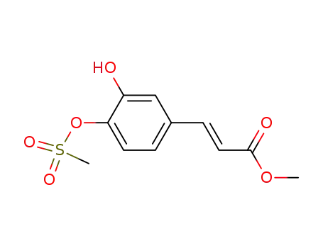 Molecular Structure of 805240-03-3 (2-Propenoic acid, 3-[3-hydroxy-4-[(methylsulfonyl)oxy]phenyl]-, methyl
ester, (2E)-)