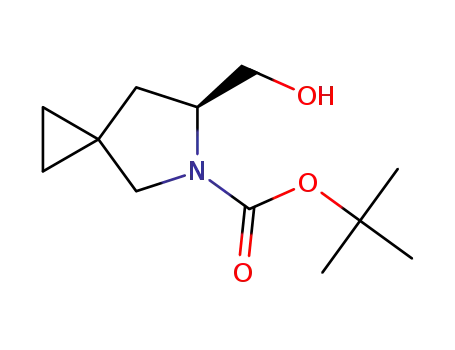 Molecular Structure of 1262397-12-5 ((S)-6-hydroxymethyl-5-azaspiro[2.4]heptane-5-carboxylic acid tert-butyl ester)