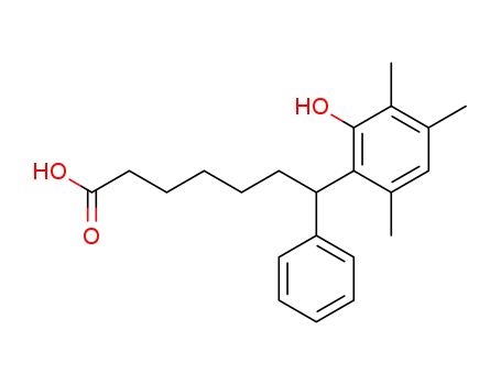 Molecular Structure of 148989-82-6 (7-(2-hydroxy-3,4,6-trimethylphenyl)-7-phenylheptanoic acid)