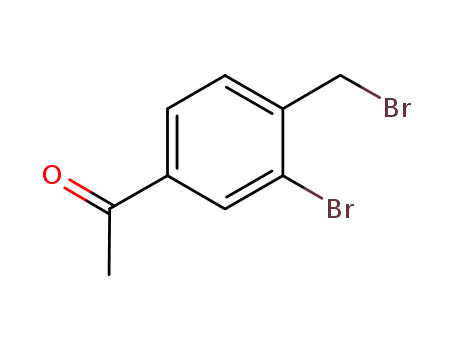 Molecular Structure of 909190-70-1 (1-(3-broMo-4-(broMoMethyl)phenyl)ethanone)