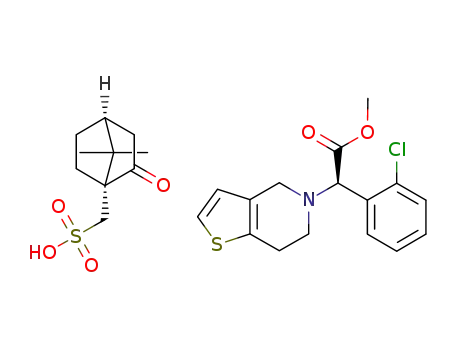 (R)-(-)-camphorsulphonic scid salt of methyl (R)-(-)-α-(2-chlorophenyl)-6,7-dihydrothieno[3,2-c]pyridine-5(4H)-acetate