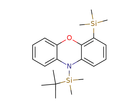 Molecular Structure of 120033-12-7 (10-(tert-Butyl-dimethyl-silanyl)-4-trimethylsilanyl-10H-phenoxazine)