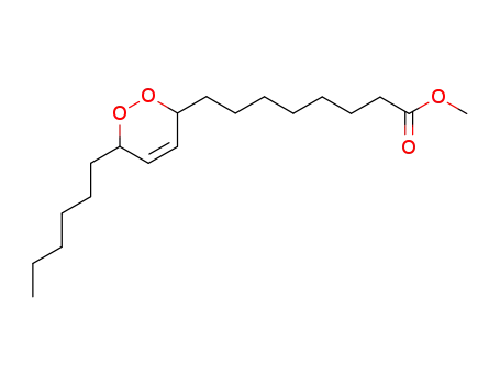 Molecular Structure of 95336-35-9 (1,2-Dioxin-3-octanoic acid, 6-hexyl-3,6-dihydro-, methyl ester)