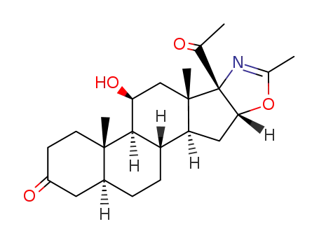 Molecular Structure of 14927-19-6 (11β-hydroxy-2'-methyl-(5α,16β)-pregnano[17,16-<i>d</i>]oxazole-3,20-dione)