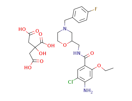 Molecular Structure of 156925-25-6 (Mosapride citrate dihydrate)