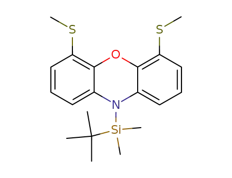 Molecular Structure of 120033-15-0 (10-(tert-Butyl-dimethyl-silanyl)-4,6-bis-methylsulfanyl-10H-phenoxazine)