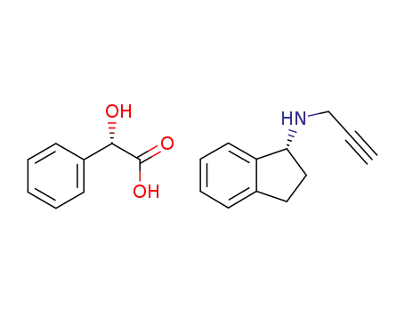 Molecular Structure of 1309125-23-2 (R-(+)-N-propargyl-1-aminoindane L-(+)-mandelate)