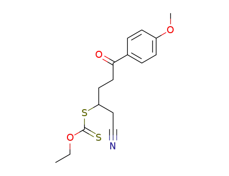 Molecular Structure of 1384168-58-4 (S-[1-(cyanomethyl)-4-(4-methoxyphenyl)-4-oxobutyl]-O-ethyl dithiocarbonate)