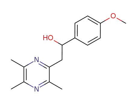 Molecular Structure of 72725-74-7 (2-<2-Hydroxy-2-(p-methoxyphenyl)ethyl>-3,5,6-trimethylpyrazine)