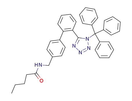 Molecular Structure of 439904-79-7 (N-pentanoyl-N-[[2'-[N-(triphenylmethyl)tetrazol-5-yl]-1,1'-biphenyl-4-yl]methyl]amine)