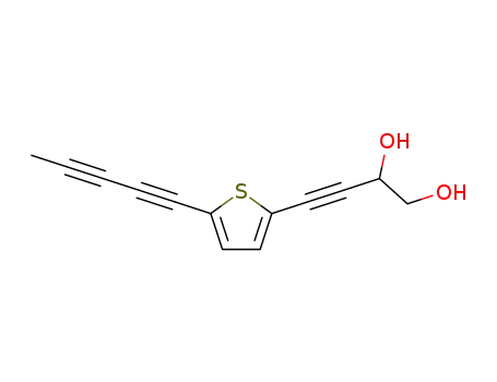 Molecular Structure of 1212-60-8 (3-Butyne-1,2-diol, 4-[5-(1,3-pentadiynyl)-2-thienyl]-)