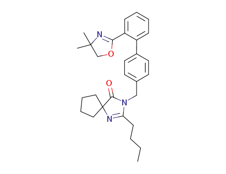 2-(n-butyl)-3-[2'-(1,3-oxazolin-4,4-dimethyl)-biphenyl-4-ylmethyl]-4-oxo-1,3-diazaspiro[4.4]non-1-ene-4-one