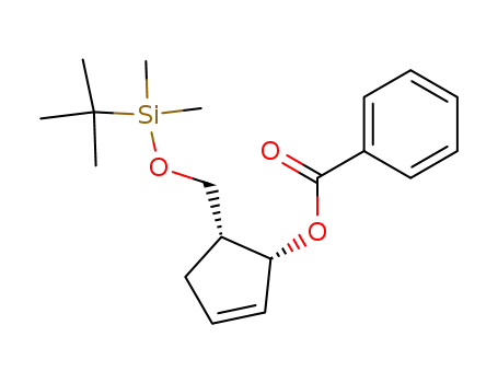 Molecular Structure of 268737-92-4 (Benzoic acid (1R,5R)-5-(tert-butyl-dimethyl-silanyloxymethyl)-cyclopent-2-enyl ester)