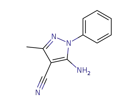 Molecular Structure of 5346-56-5 (5-AMINO-3-METHYL-1-PHENYL-1H-PYRAZOLE-4-CARBONITRILE)