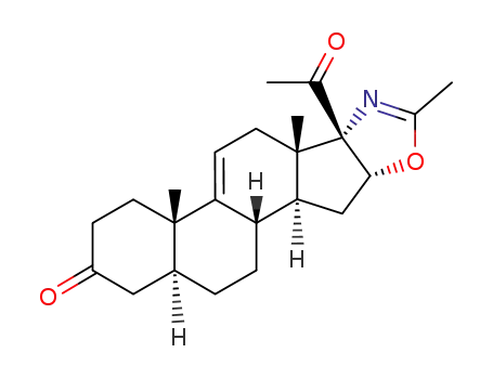 Molecular Structure of 22222-77-1 (2'-methyl-(5α,16β)-pregn-9(11)-eno[17,16-<i>d</i>]oxazole-3,20-dione)