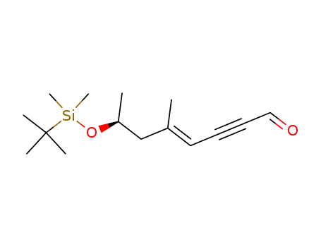 Molecular Structure of 218782-60-6 ((E)-(S)-7-(tert-Butyl-dimethyl-silanyloxy)-5-methyl-oct-4-en-2-ynal)