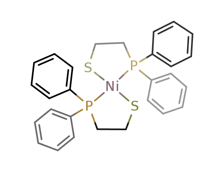 Molecular Structure of 90668-33-0 (trans-bis((2-thiolatoethyl)diphenylphosphine)nickel(II))