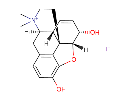 Morphinanium,7,8-didehydro-4,5-epoxy-3,6-dihydroxy-17,17-dimethyl-, iodide (1:1), (5a,6a)-