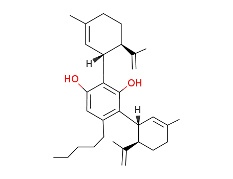 Molecular Structure of 22972-53-8 ((-)-2,4-Bis-<3,4-trans-p-menthadien-(1,8)-yl-(3)>-olivetol)