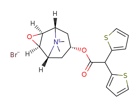 7-(2,2-dithiophen-2-ylacetoxy)-9,9-dimethyl-3-oxa-9-azoniatricyclo[3.3.1.0<sup>2,4</sup>]nonane bromide
