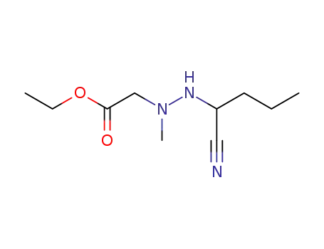 Molecular Structure of 304435-81-2 ([<i>N</i>'-(1-cyano-butyl)-<i>N</i>-methyl-hydrazino]-acetic acid ethyl ester)