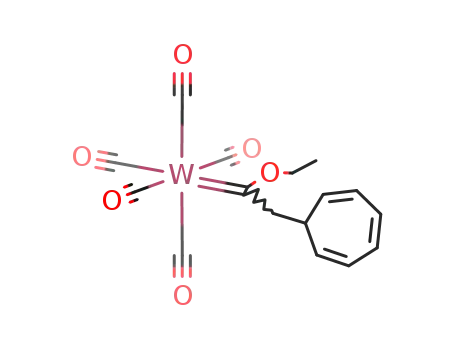 Molecular Structure of 137125-09-8 (pentacarbonyl{2-(cyclohepta-2,4,6-trien-1-yl)-1-ethoxyethylidene}tungsten)