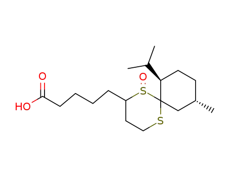 Molecular Structure of 114113-97-2 (5-((7R,10S)-7-Isopropyl-10-methyl-1-oxo-1λ<sup>4</sup>,5-dithia-spiro[5.5]undec-2-yl)-pentanoic acid)
